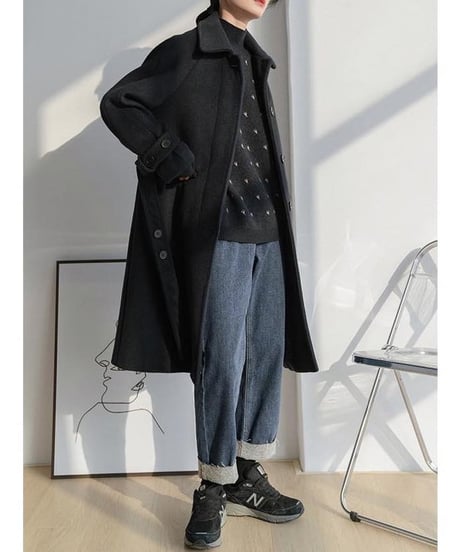 design knit high neck sweater　　IR1550