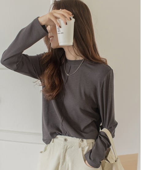 center seam basic long T-shirt /3color　IR1571