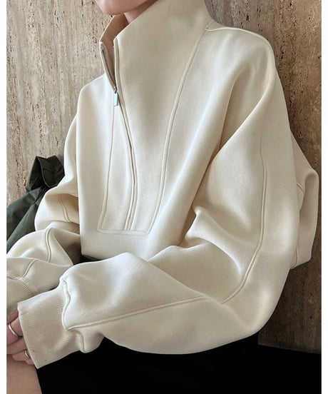 half zip short sweatshirt /3color　　IR1600