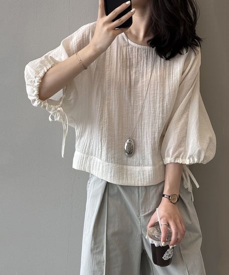 natural balloon sleeve blouse /2color　　IR1669