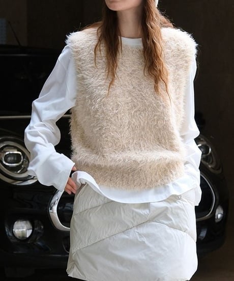 brush knit vest /2color　　IR1519