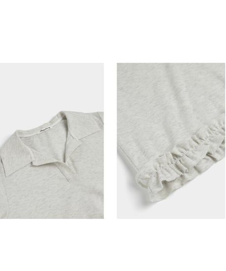 bottom frill polo shirt　　IR1443