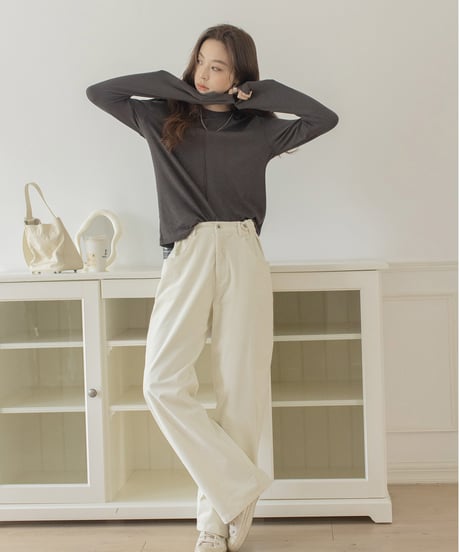 center seam basic long T-shirt /3color　IR1571