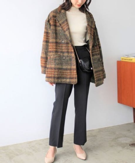 tweed middle length coat /2color　　IR1542