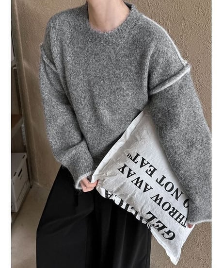 drop shoulder stitch knit　　IR1545