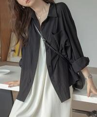 loose lapel cotton shirt　　IR1343