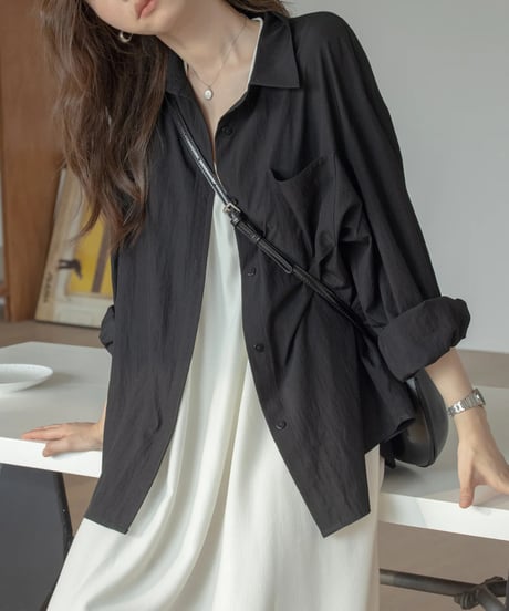 loose lapel cotton shirt　　IR1343