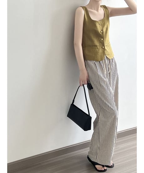 stripe wide-leg pants　　IR1431