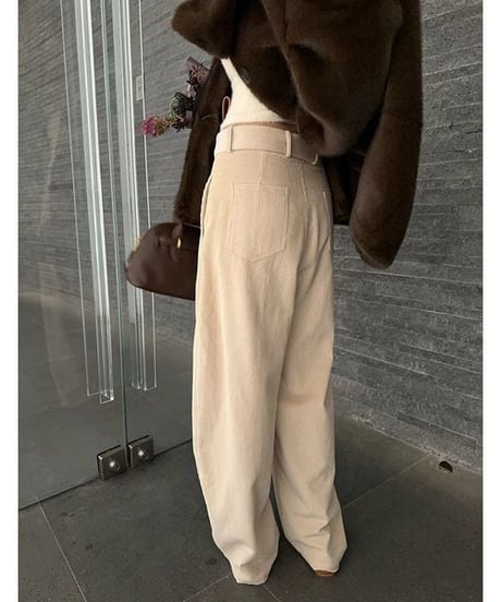 corduroy loose wide pants　　IR1547