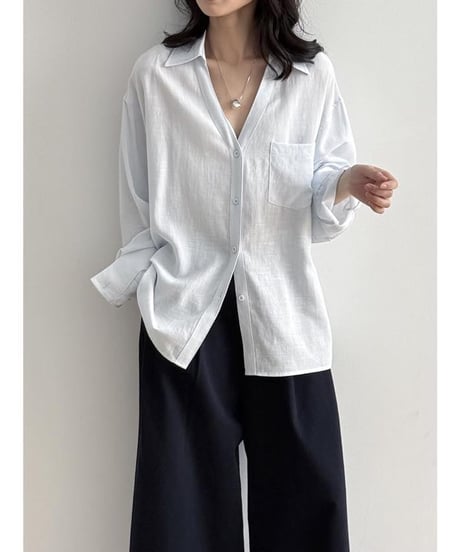 airy v-neck shirt /4color　IR1628