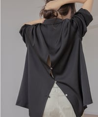 Back slit tencel cotton shirt　　IR1399