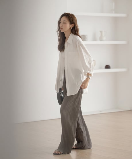 loose lapel cotton shirt　　IR1343