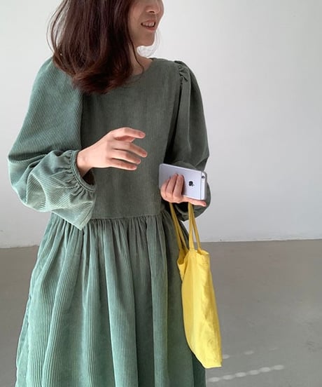 corduroy flare onepiece　　IR1662