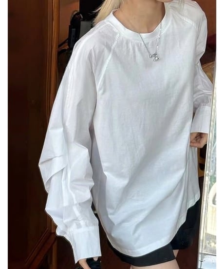 round neck loose shirts /2color　IR1577