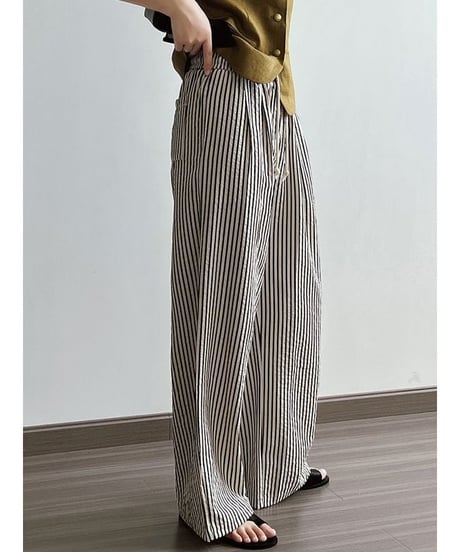 stripe wide-leg pants　　IR1431