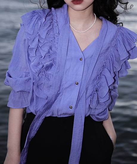 volume frill design blouse　　IR1436