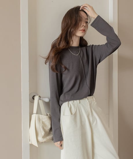 center seam basic long T-shirt /3color　IR1571