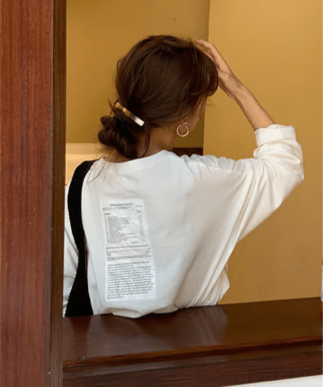 back logo sticker t-shirt /2color　　IR1534