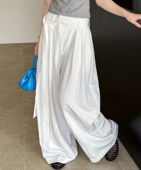asymmetrical draped wide pants /3color　　IR1636