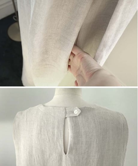 sleeveless linen one piece　　IR1378
