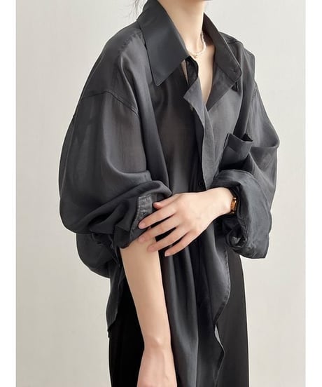 draped sheer shirt /3color　　IR1655