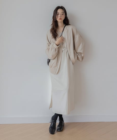 back ribbon sleeveless onepiece　　IR1387
