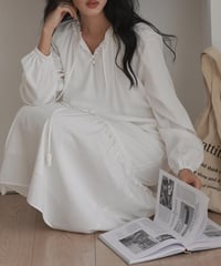 Frill gathered bohemian one piece　　IR1625