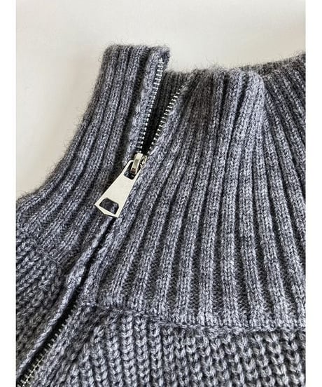 side zipper knit tops　　IR1514