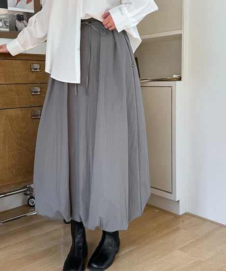 waist ribbon balloon skirt /2color　　IR1607