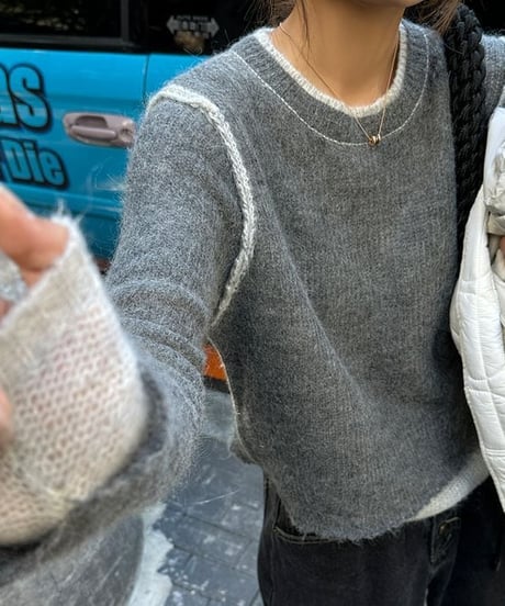 layered design knit tops /2color　　IR1506