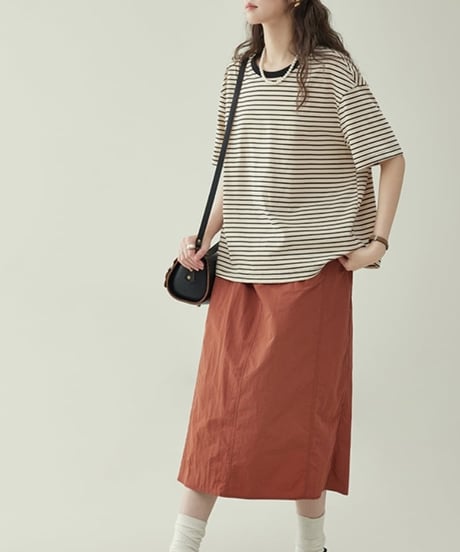 back slit border shirt　　IR1617