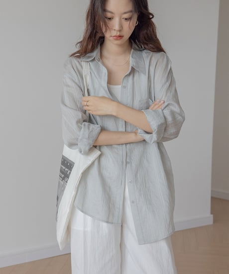 one button back slit 2way shirt　　IR1400