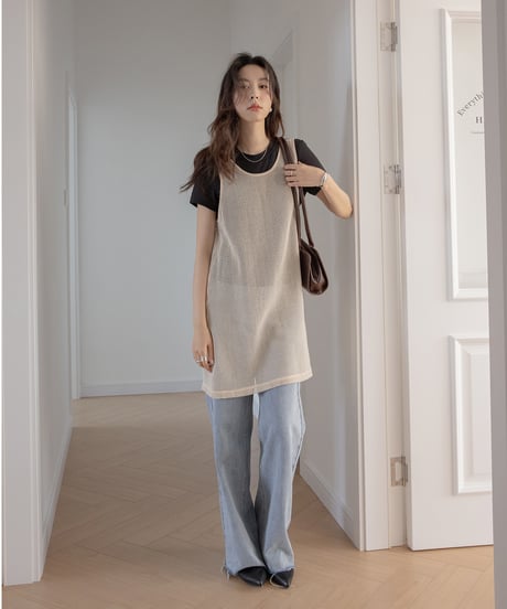 mesh knit one piece　　IR1384