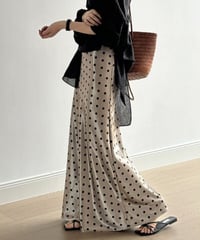 dot satin long skirt　　IR1644