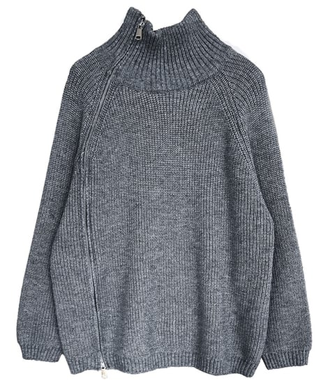 side zip high neck knit　　IR1459