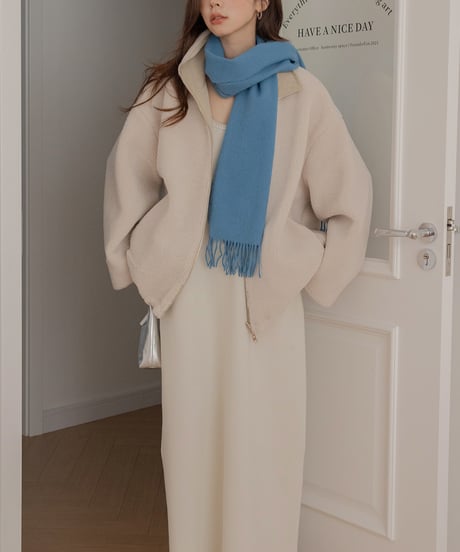 u-neck stitch long one piece /3color　　IR1544