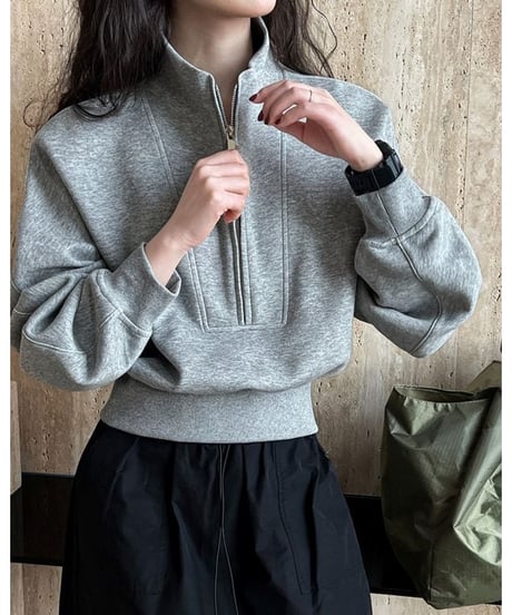 half zip short sweatshirt /3color　　IR1600