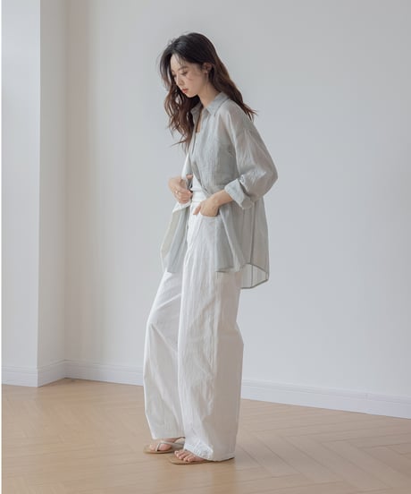 one button back slit 2way shirt　　IR1400