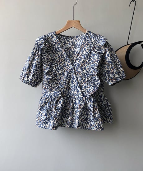 floral frill blouse　　IR1660