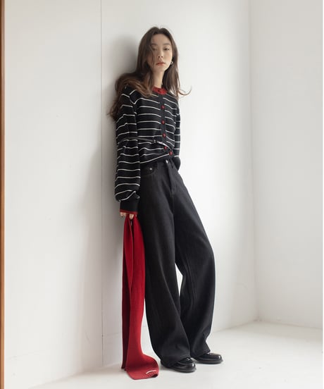 high waist wash denim /2color　IR1582