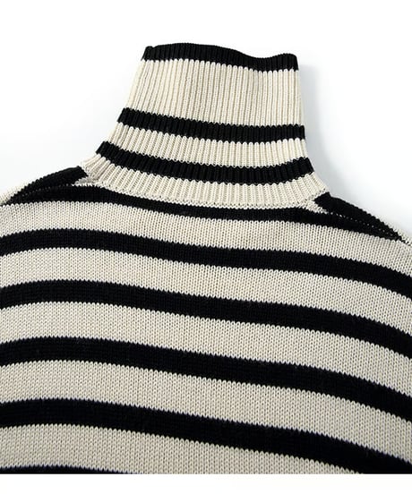 side slit border high neck knit　　IR1458