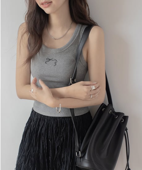 point ribbon tank top　　IR1392