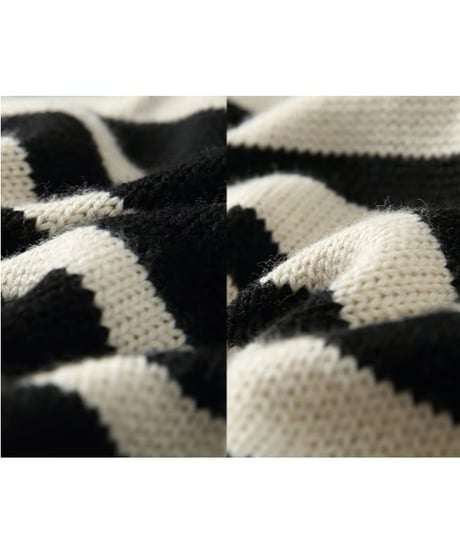 side slit border high neck knit　　IR1458
