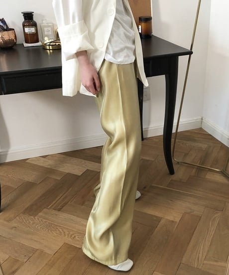 satin wide leg pants　　IR1466