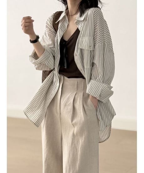 stripe overshirt　　IR1650