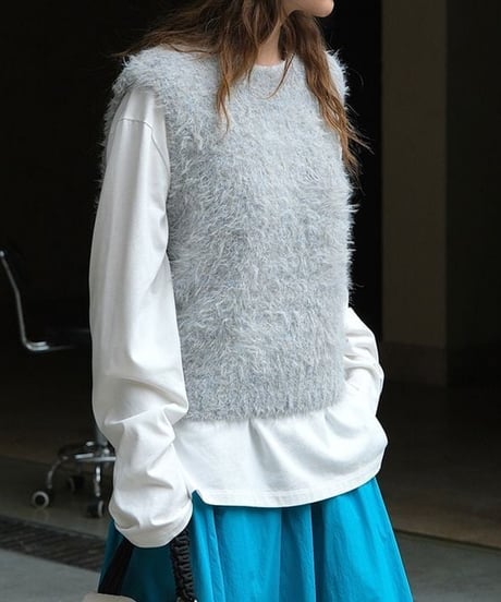 brush knit vest /2color　　IR1519