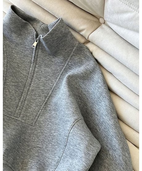 half zip short sweatshirt /3color　　IR1600