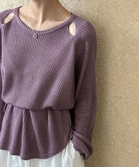 waist mark cutout knit pullover　　IR1457