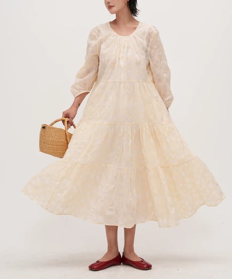 dot sheer tiered one-piece　　IR1674