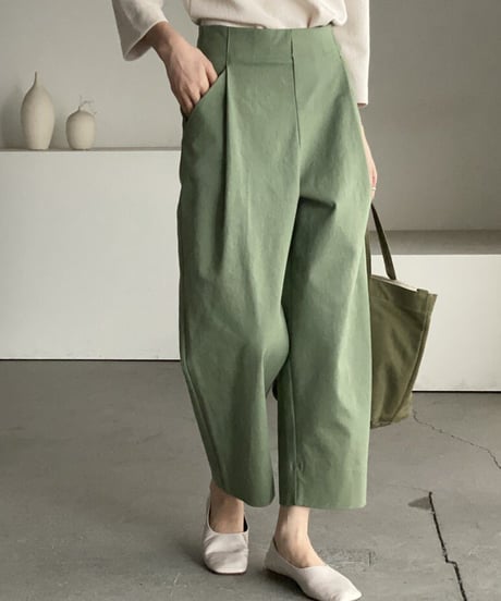 wide leg casual tuck pants /4color　　IR1604